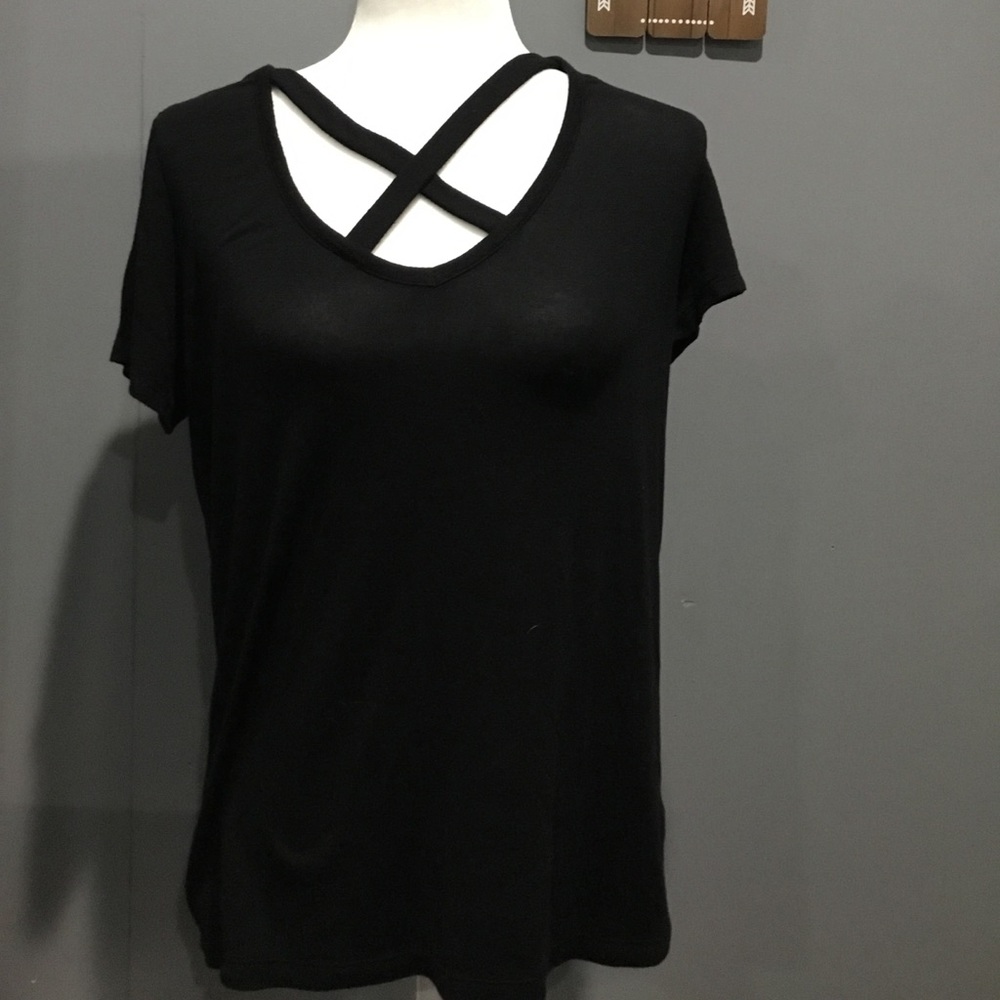 Express One Eleven Criss Cross Tunic Tee - Picture 2 of 2